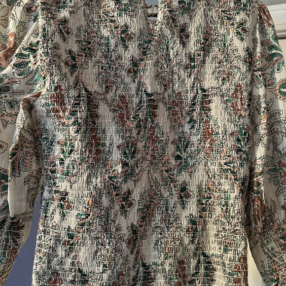 NWT Veronica Beard Kali Top Stone Multi Smocked Blouse Size 2 - Picture 7 of 11